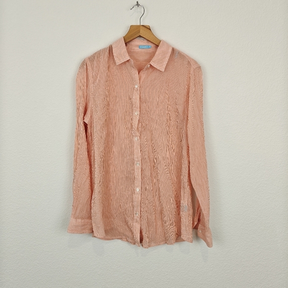 J. McLaughlin Coral Button Down Shirt on - Picture 1 of 12